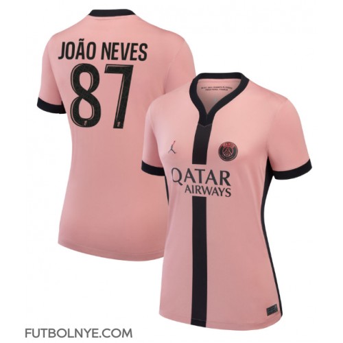 Camiseta Paris Saint-Germain Joao Neves #87 Tercera Equipación para mujer 2024-25 manga corta